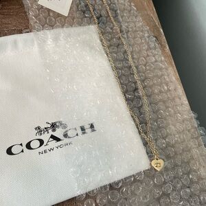 Coach Gold Heart Charm Necklace